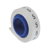 Rollo de Etiquetas Marcadoras, Pre-Impresos con el Número 5, de 2.4 metros, Color Blanco